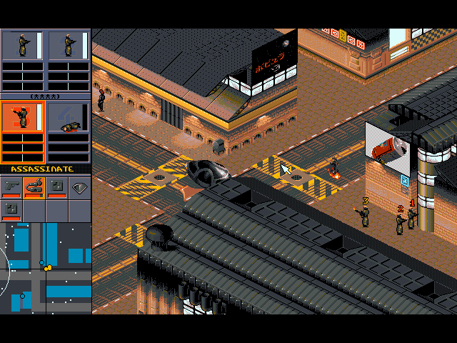 1177-syndicate-dos-screenshot-burning-cop-take-twos Image du jeu en action