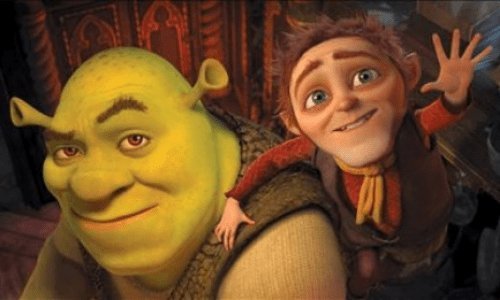 Shrek et Tracassin en train de discuter