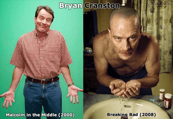 Bryan Cranston, before after, Malcolm in the Middle and Breaking Bad