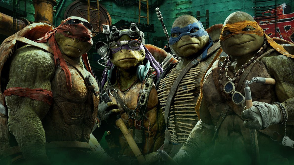 De gauche à droite : Raphael, Donatello, Leonardo et Michelangelo… Elles font carrément peur !