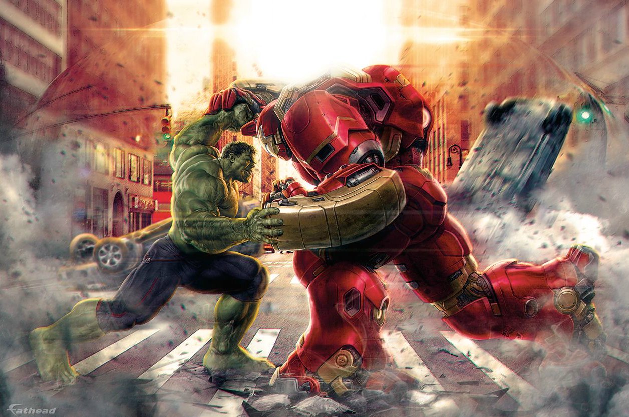 Hulk vs Iron Man dans son armure Hulkbuster