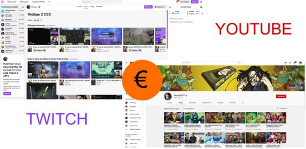 Capture d'écran twitch benzai vs youtube benzai