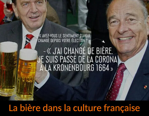 Jacques Chirac boit de la bière